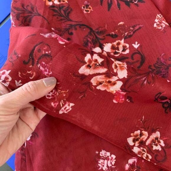 The Jetset Diaries Autumn Surplice Top Size Small Floral Print Bell Sleeve New - Picture 5 of 6